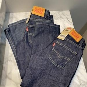 2 pairs Levi's 511 slim fit dark denim jean